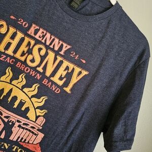 Kenny Chesney & Zac Brown Gildan Navy Blue T-Shirt Concert Bank Of America 2024